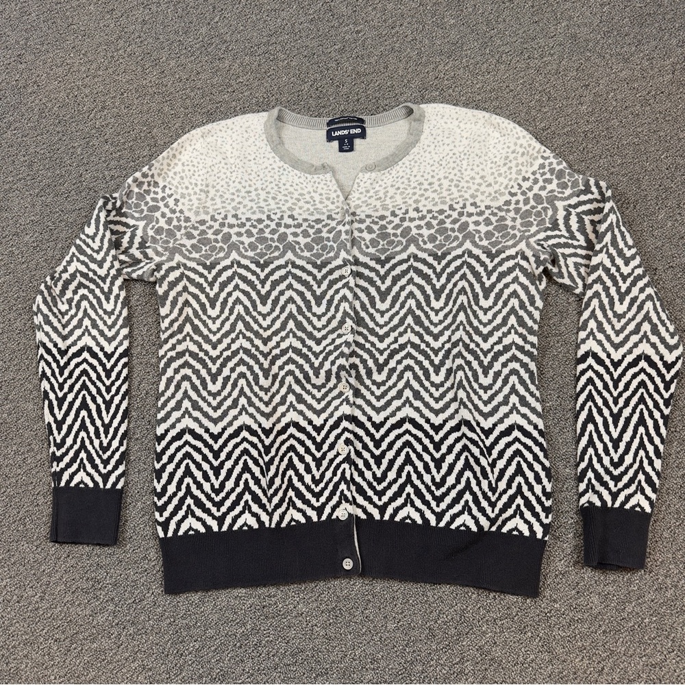 Lauren Ralph Lauren Black and White Patterned Men's Cardigan